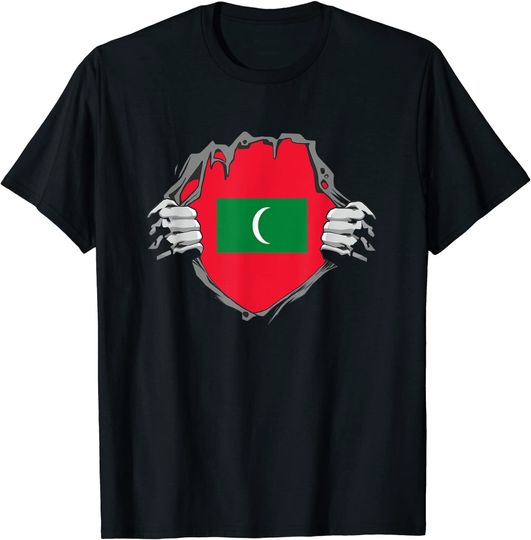 Cool Maldives Flag Shirt Maldivian Hero T-Shirt