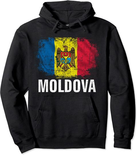 Vintage Moldova Flag For Gift Pullover Hoodie
