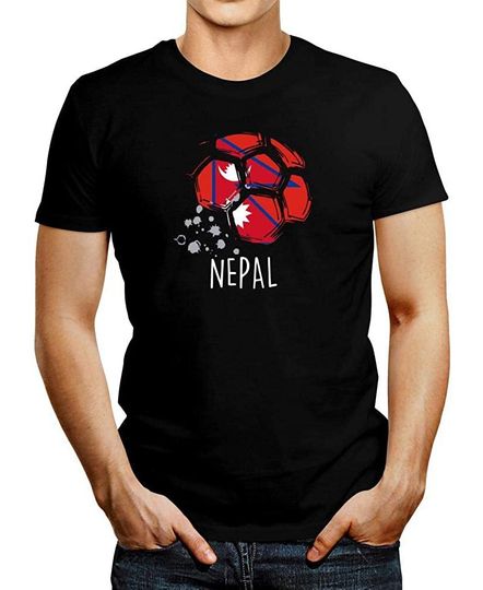 Idakoos Nepal Soccer Ball Flag T-Shirt