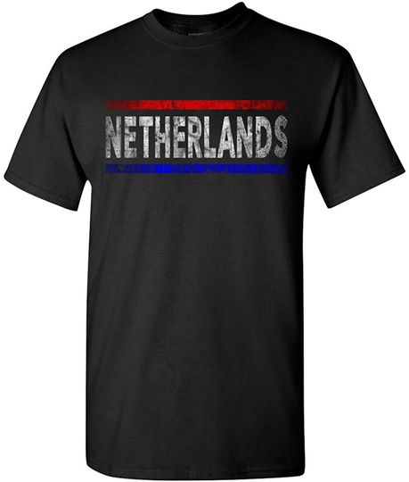 Robust Creative Dutch Pride Retro Flag of Netherlands American with Roots Vintage Black T-Shirt