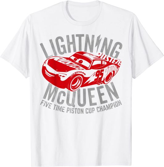 Disney Pixar Cars Lightning McQueen Five Time Champion T-Shirt
