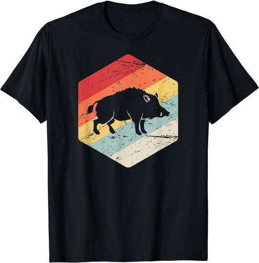 Retro Vintage Wild Hog Hunter T-Shirt / Gift For Pig Hunters T-Shirt