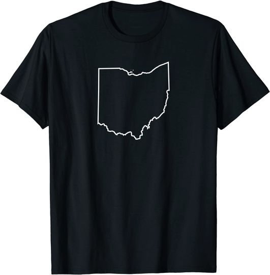 Ohio White Outline State Tee T-Shirt