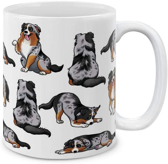 Brindle Brown English Bulldog Playful Postures Ceramic Coffee Mug Tea Cup