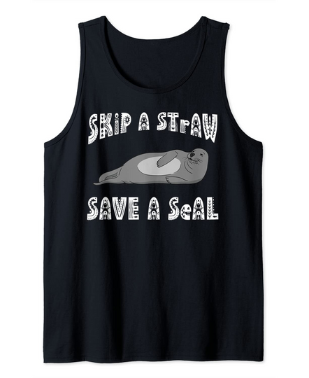 Skip A Straw Save A Seal Anti Plastic Pollution Tank Top