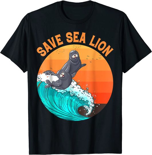 Save Sea Lions Climate Change Vintage Seal Lover T-Shirt