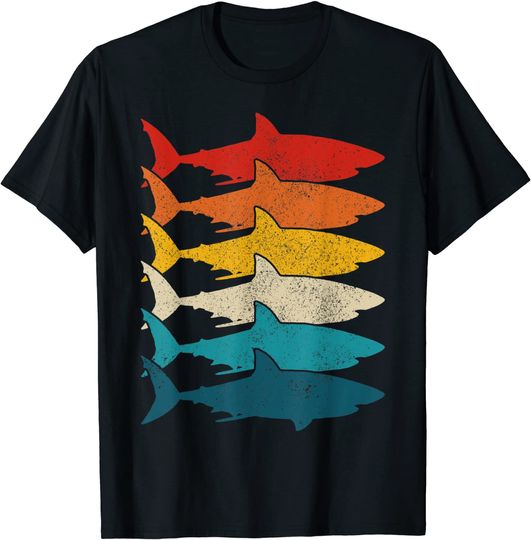 Fishing Great White Shark Retro T Shirt