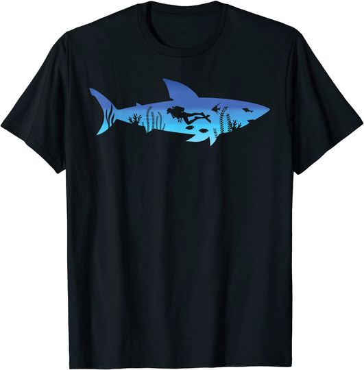 Great White Shark Diving Outfit Gift For Diver T Shirt
