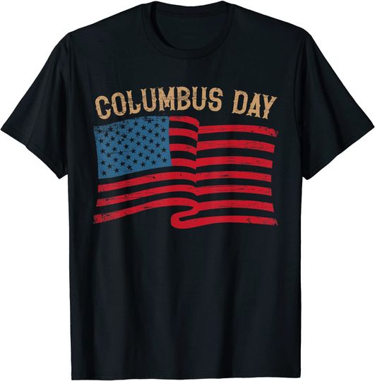 Christopher Columbus Day USA Flag Italian American Heritage T-Shirt