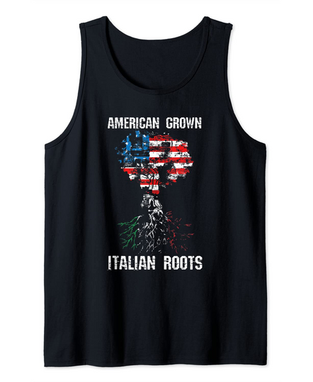 American Grown With Italian Roots Columbus Day Italy Pride Tank Top