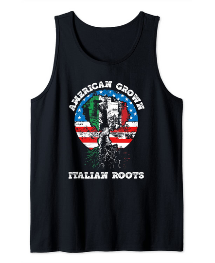 American Grown With Italian Roots Columbus Day Italy Pride Tank Top