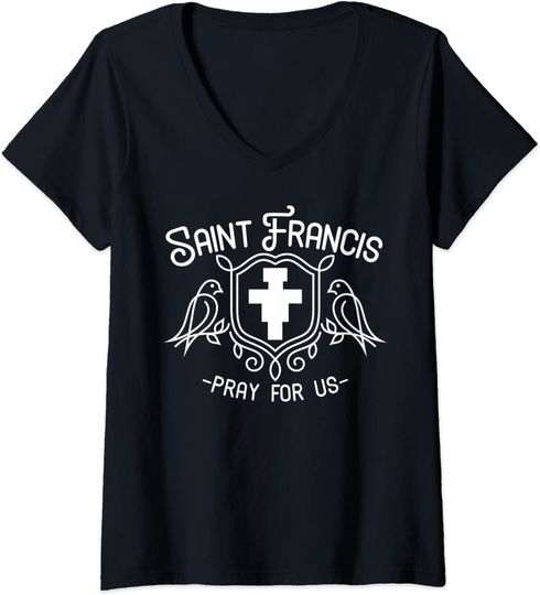 St Francis Of Assisi Patron Saint Animals Birds San Damiano T-shirt
