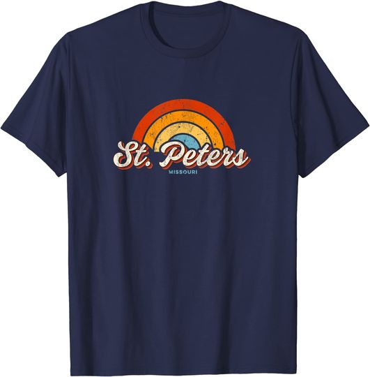 St. Peters Missouri MO Vintage Rainbow 70s T-Shirt