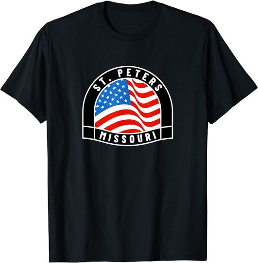 Patriotic American Flag, St. Peters Missouri T-Shirt