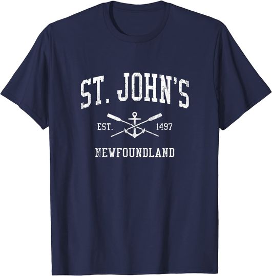St. John's Vintage Crossed Oars & Boat Anchor Sports T-Shirt