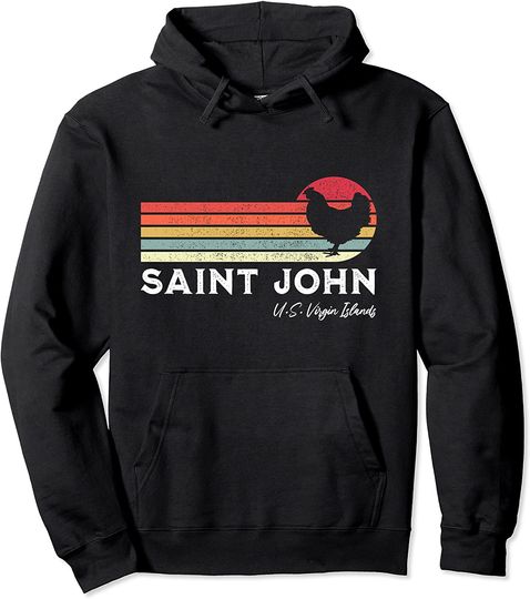 Saint John Retro Chicken Lover Souvenir Pullover Hoodie