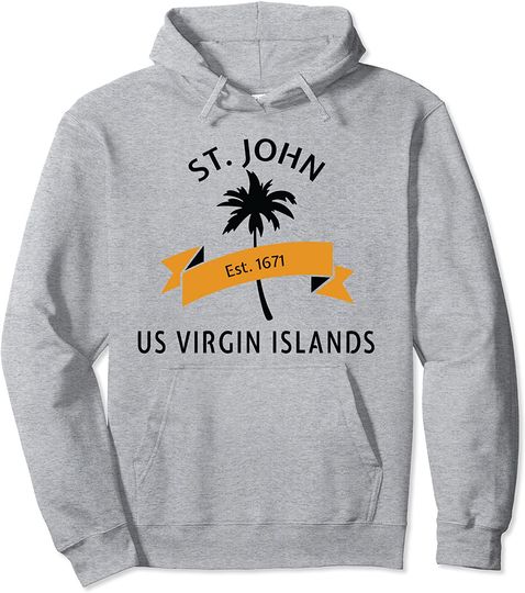 Original St. John Virgin Islands Palm Tree Pullover Hoodie