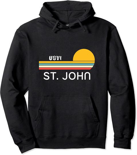 Retro Cool St. John Vintage 70's Sunset Souvenir Pullover Hoodie