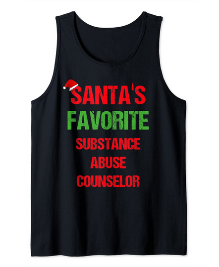 Substance Abuse Counselor Funny Pajama Christmas Gift Tank Top