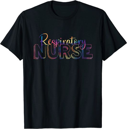Cute Tie Dye Respiratory Therapist RT Care Nurse Nursing T-Shirt
