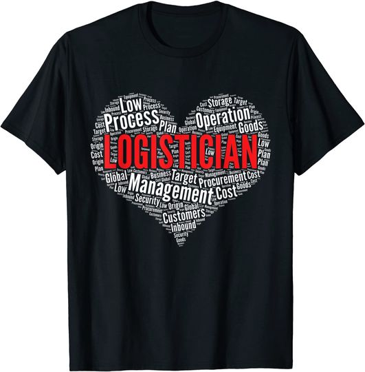 Logistician Heart Shape Word Cloud Design T-Shirt