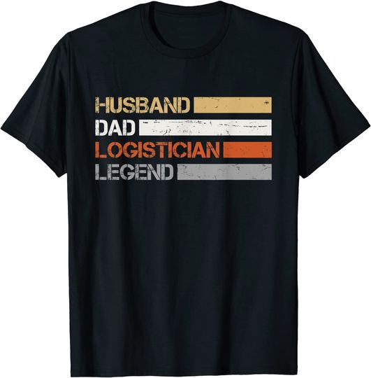 Retro Husband Dad Logistician T-Shirt