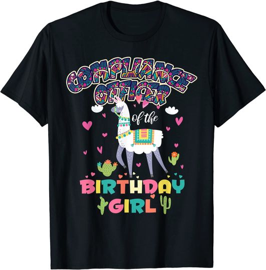 Compliance Officer Llama of The Birthday Girl Farm Animal T-Shirt