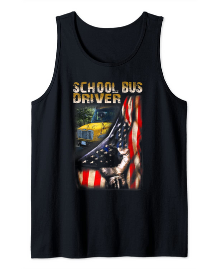 School Bus Driver American Pride Yellow Gift Tank Top
