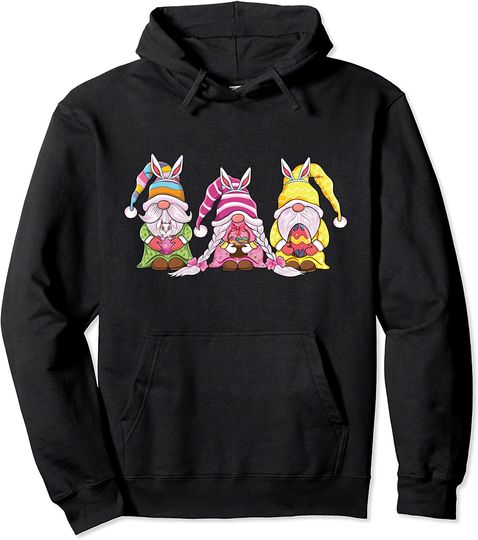 Happy Easter gnomes with Bunny ears Egg Hunting Gnome Pullover Hoodie