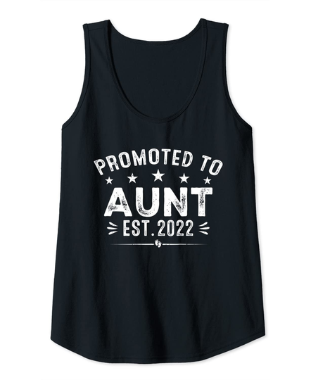 Promoted To Aunt Est 2022 New Aunt Baby Announcement Tank Top