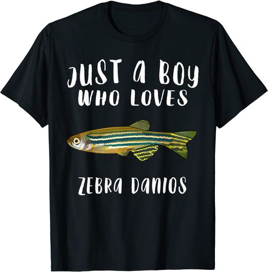 Just A Boy Who Loves Zebra Danios Fish Lover T-Shirt