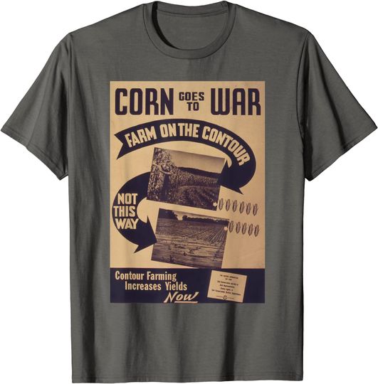 Mens Food Historian World War II Farmer Corn Historical T-Shirt