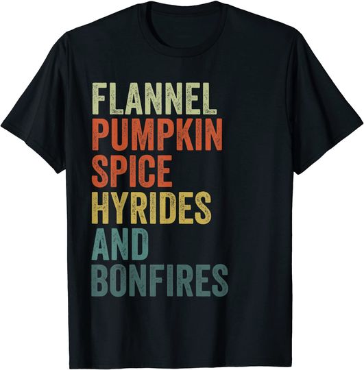 Funny Flannel Pumpkin Spice Fall Saying Apparel Thanksgiving T-Shirt