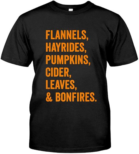 Flannels Hayrides Pumpkins Cider Leaves & Bonfires Premium T-Shirt