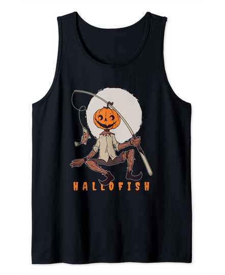 Hallofish Funny Halloween scarecrow Pumpkin Tank Top