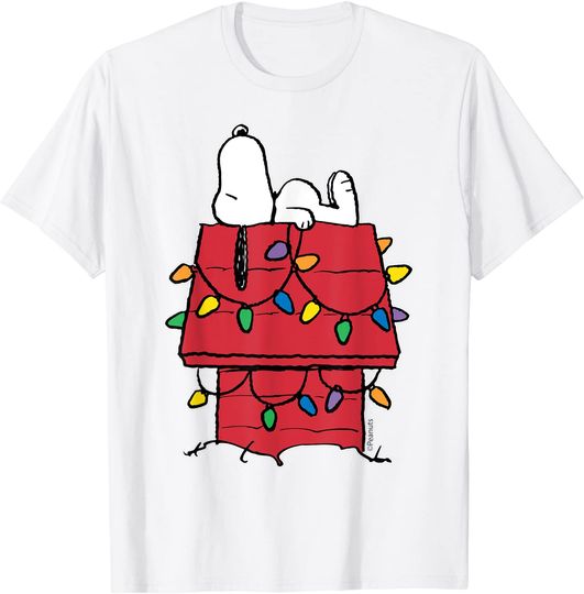 Peanuts Snoopy Doghouse Christmas Lights T-Shirt