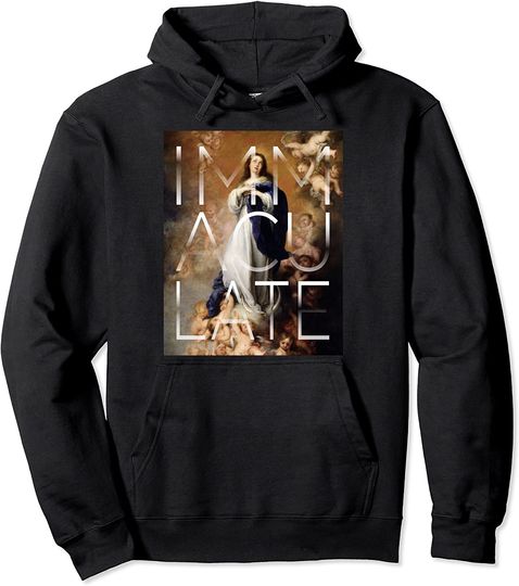 Immaculate Conception of Mary Murillo Paintings Catholic Pullover Hoodie