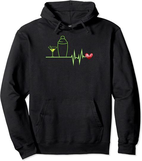 Funny EKG Heartbeat Live And Die Booze Gift Idea Pullover Hoodie