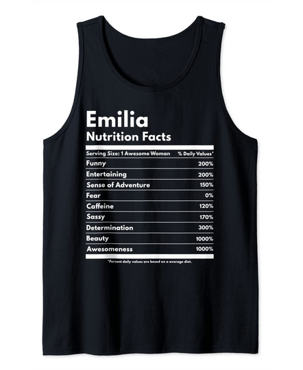 Emilia Nutrition Facts Gift Personalized Name tank Top