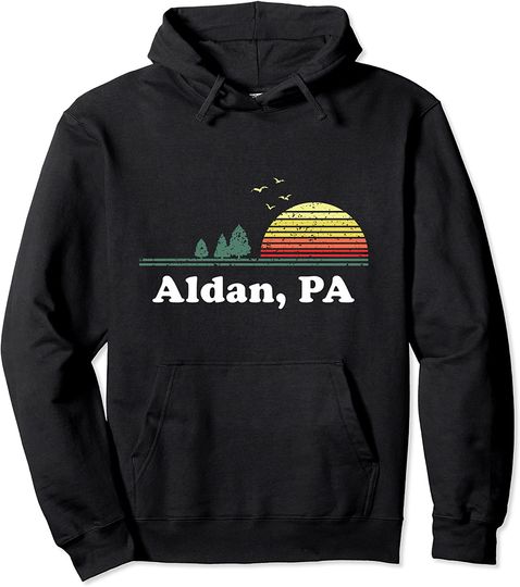 Vintage Aldan, Pennsylvania Home Souvenir Print Pullover Hoodie