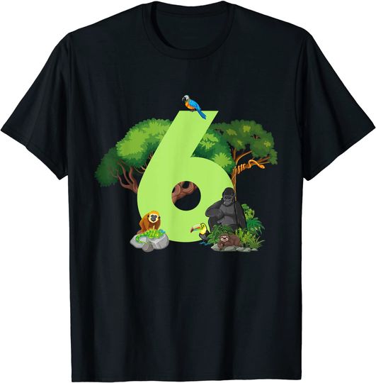 Jungle Animals Safari Amazon Rainforest 6 Year Old T-Shirt