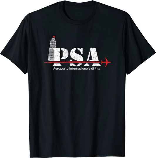 Vintage Leaning Tower of Pisa Italy Airport Code T-Shirt
