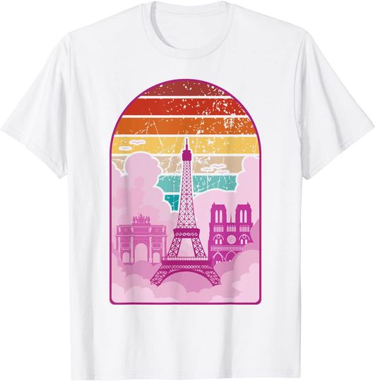 Vintage Paris Eiffel Tower & Notre Dame T-Shirt