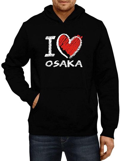 Idakoos I Love Osaka Chalk Hoodie Black