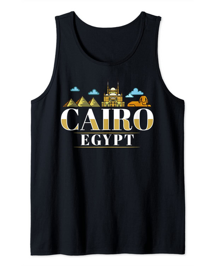 Cairo Egypt City Skyline Map Travel Tank Top