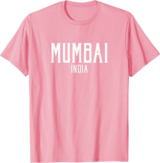 Mumbai India Vintage Text Pink T-Shirt