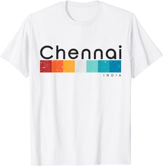 Chennai India Retro Style Vintage Design T Shirt