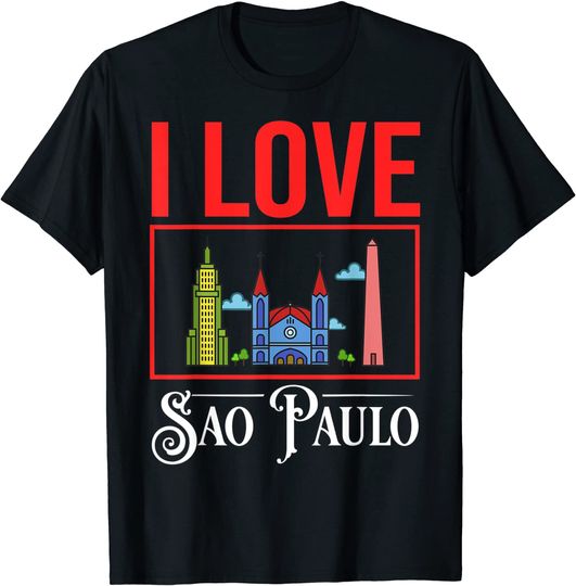Sao Paulo Brazil City Skyline Map Travel T-Shirt