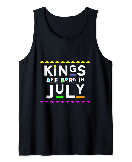 Kings Are Born in July Retro 90s Style Tank Top