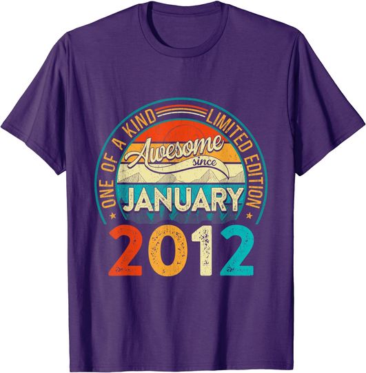 Distressed Vintage Awesome Since January 2012 T Shirt